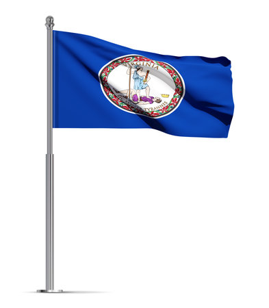 Virginia flag isolated on white backgroundの写真素材
