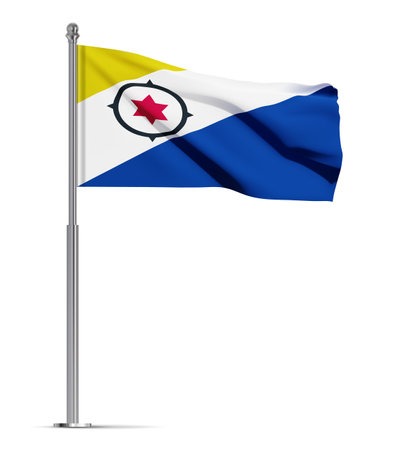 Bonaire flag isolated on white backgroundのイラスト素材
