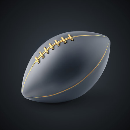 Black and gold american football ballのイラスト素材