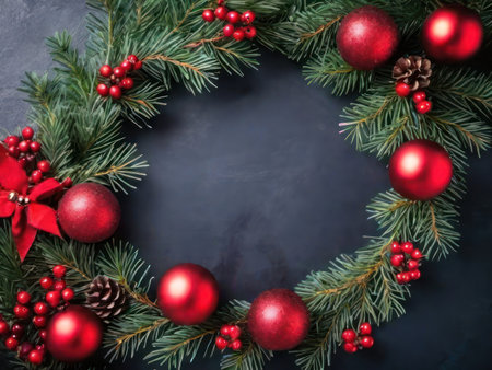 Decorated Christmas tree. Xmas celebration. Generative AIの素材