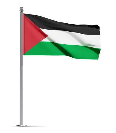 Flag of Palestine isolated on white background.のイラスト素材