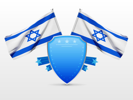 Shield with Israel flag. EPS10 vectorのイラスト素材