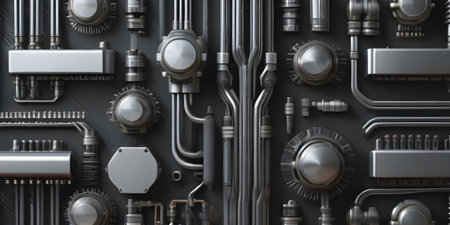 Spaceship interior background. Cyber background. Generative AIの素材