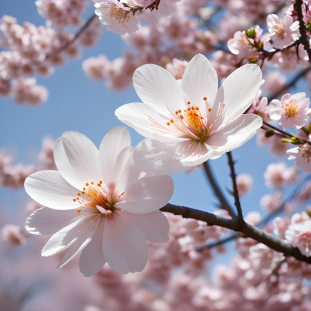 Pink sakura blossoms. Generative AIの素材