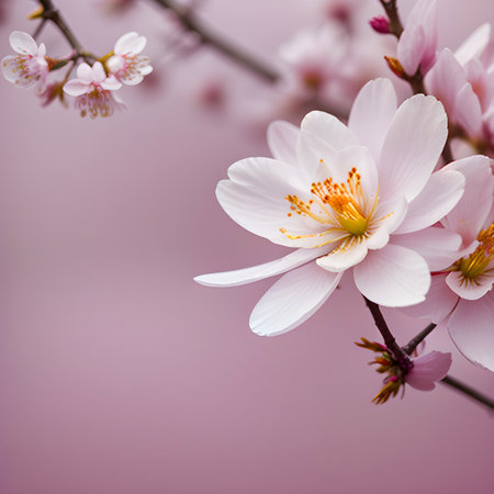 Pink sakura blossoms. Generative AIの素材