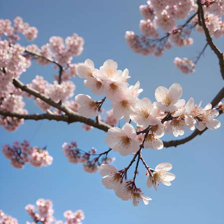Pink sakura blossoms. Generative AIの素材