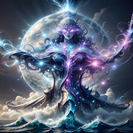A magical creature standing in the magical auraの素材