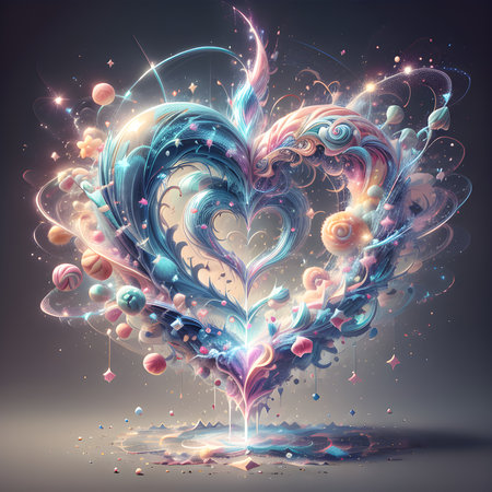 Sweet heart. Confectionery and desserts. Valentines day conceptの素材