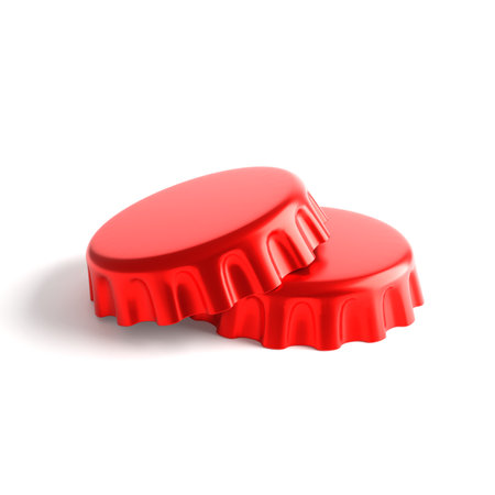 Bottles caps isolated on white. 3d-rendering