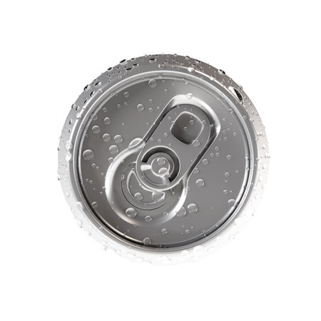Aluminium can on white background. Top view. 3d-renderingの写真素材