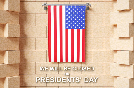 Presidents Day Background Design. We will be Closed on Presidents Dayの写真素材