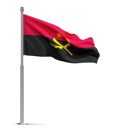 Flag of Angola isolated on white background. 3d-renderingの写真素材