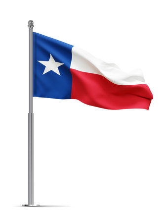 Flag of Texas - US state - isolated on white background. 3d-renderingの写真素材