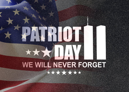 09.11.2001 American Patriot Day banner. 3d-rendering