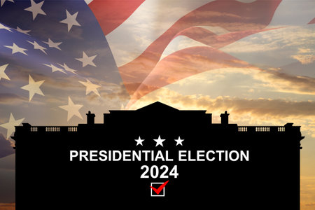 United States of America presidential election vote bannerの写真素材
