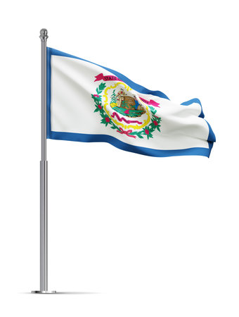 Flag of West Virginia isolated on white background. U.S. stateの写真素材