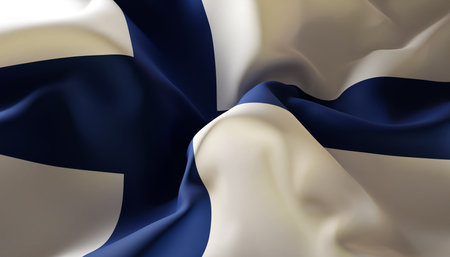 Flag of Finland. Close-Upの写真素材