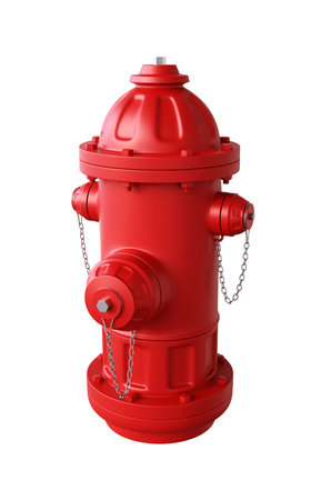 Red fire hydrant isolated on white background. 3d-renderingの写真素材
