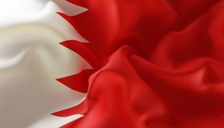 Flag of Bahrain. Close-Up. 3d-renderingの写真素材