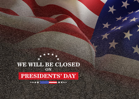 Presidents' Day Background. We will be Closed on Presidents' Dayの写真素材