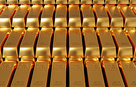 Gold bullion bars. Financial concept. 3d-renderingの写真素材
