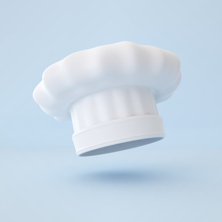 Chefs hat on blue backgroundの写真素材