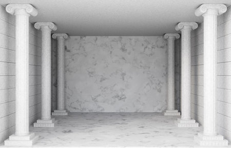 Corridor with columns. Antique background. 3d-renderingの写真素材