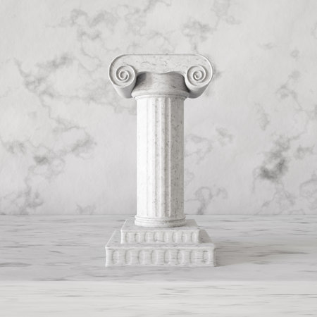 Antique pillar on a stone. 3d-renderingの写真素材