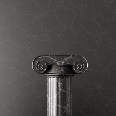 Antique marble pillar on a stone. Antique background. 3d-renderingの写真素材