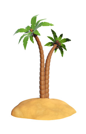Palm trees isolated on white background. 3d-renderingの写真素材