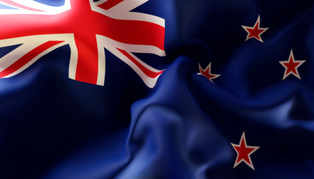 Flag of New Zealand. Close-Up. 3d-renderingの写真素材