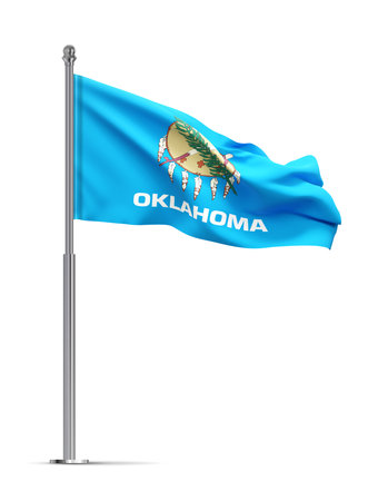 Flag of Oklahoma isolated on white background. U.S. state. 3d-renderingの写真素材