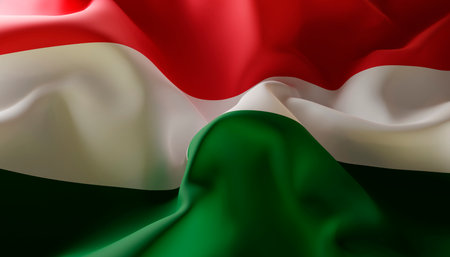 Flag of Hungary. Close-up. 3d-renderingの写真素材