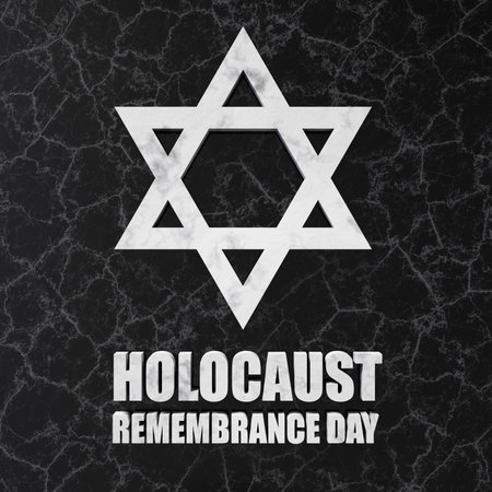 Holocaust Remembrance Day. Star of David on a marble. Holocaust memorial conceptの写真素材
