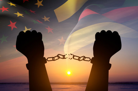 Juneteenth Fredom Day. Juneteenth is a federal holiday in the United States commemorating the emancipation of enslaved African-Americansの写真素材