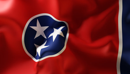 Flag of Tennessee. U.S. state. Close-Upの写真素材