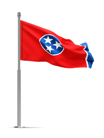 Flag of Tennessee isolated on white background. U.S. stateの写真素材