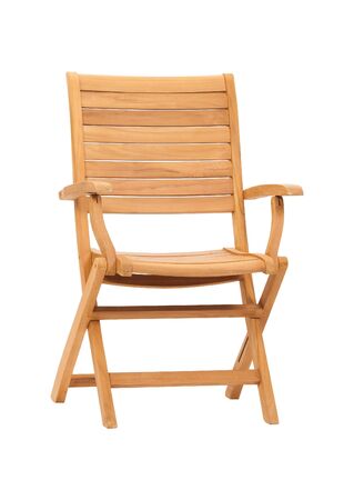 Wooden chair isolated on white backgroundの写真素材