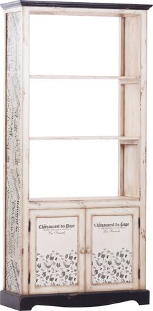 wooden bookcase on isolated white backgroundの写真素材