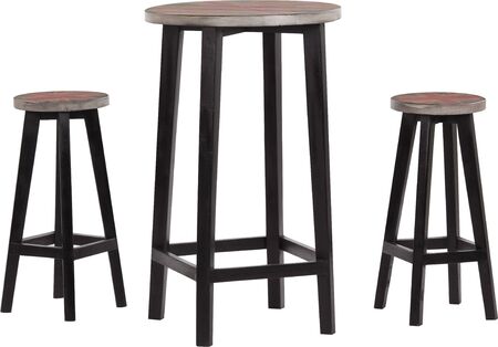 Set of stools and table over isolated white backgroundの写真素材