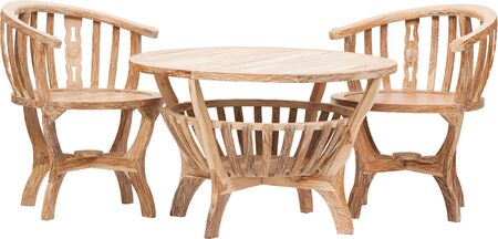 Wooden table and chairs, isolated on white backgroundの写真素材
