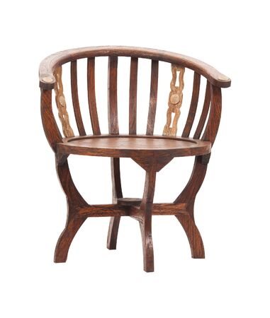 Wooden chair, isolated on white backgroundの写真素材