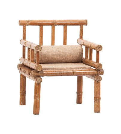Wooden chair, isolated on white backgroundの写真素材