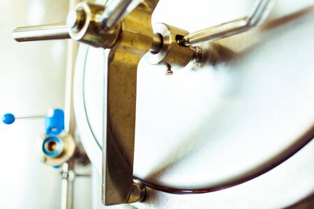 Brewing equipment inside of a brewery.の写真素材