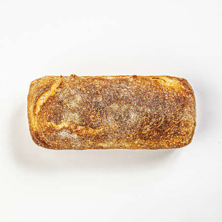 Hand made fresh bread isolated on white background.の写真素材