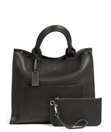 Classic fashion black leather square shape women's bag on a white background.の写真素材