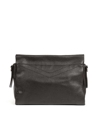 Classic fashion black leather women's bag on a white background.の写真素材