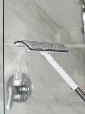 A mop is currently in the process of being utilized effectively to clean and maintain the...