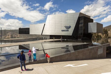 Pomasqui, ECUADOR - APRIL 15: Building UNASUR, Union of South American Nations. It is one of The most modern buildings in the region, located close to half the world. April 15, 2015 in Pomasqui, Ecuadorのeditorial素材