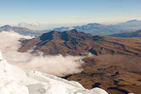 RumiÃ±ahui Volcano seen from the Cotopaxi glacierの写真素材